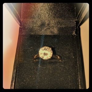 14kt Diamond Round Moissanite set in 2.50ct Round